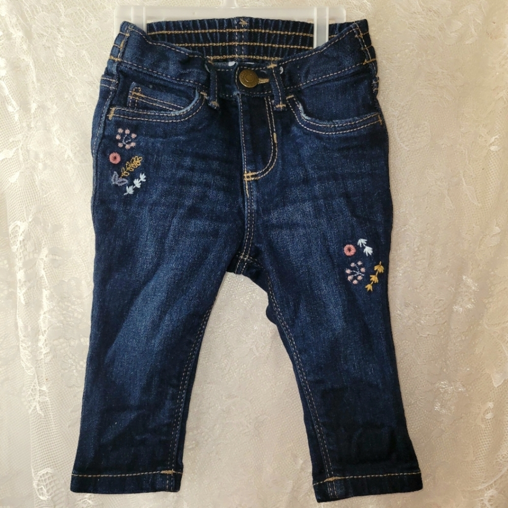 3-6 month Old Navy Blue Jeans and Onsies - Baby Girl